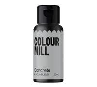Colour Mill Aqua Blend Food Colouring Liquid Concrete - Edible Food Paint for Royal Icing, Macarons, Meringue, Fondant, Jellies, Beverages and More - 20 ml