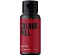 Colour Mill Aqua Blend Food Colouring Liquid Merlot - Edible Food Paint for Royal Icing, Macarons, Meringue, Fondant, Jellies, Beverages and More - 20 ml