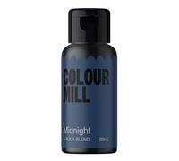 Colour Mill Aqua Blend Food Colouring Midnight: Next Generation Water Based Liquid Food Colours - 20 ml