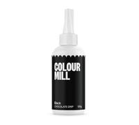Colour Mill Choco Drip Black, Drip Cake Glaze, Easy-Melt Chocolate Drip for Cakes, Cookies, Macarons, Ice Cream, Cake Pops, Strawberries, and Cake Decorations - 125g