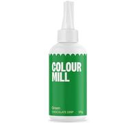 Colour Mill Choco Drip Green, Drip Cake Glaze, Easy-Melt Chocolate Drip for Cakes, Cookies, Macarons, Ice Cream, Cake Pops, Strawberries, and Cake Decorations - 125g