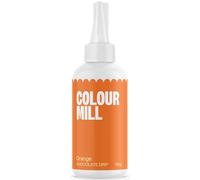 Colour Mill Choco Drip Orange, Drip Cake Glaze, Easy-Melt Chocolate Drip for Cakes, Cookies, Macarons, Ice Cream, Cake Pops, Strawberries, and Cake Decorations - 125g
