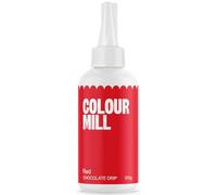 Colour Mill Choco Drip Red, Drip Cake Glaze, Easy-Melt Chocolate Drip for Cakes, Cookies, Macarons, Ice Cream, Cake Pops, Strawberries, and Cake Decorations - 125g