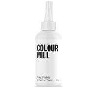 Colour Mill Chocolate Drip Easy-Melt Drizzle for Desserts, 125 Grams Bright White