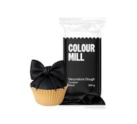 Colour Mill Decorators Dough Black: Smooth Sugar Paste for Covering Cakes, Cupcakes and Cookies, Easy to Roll and Colour, Fondant for Cake Decorating and Figurines - 250g