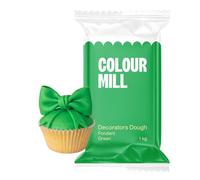 Colour Mill Decorators Dough Edible Cake Covering | Easy-to-Roll, Easy-to-Drape Fondant | Vanilla-Flavored Sugarpaste - 2.2 Pounds Green