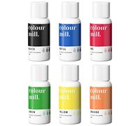 Colour Mill Edible Food Paint Bundle Colouring Liquid Cake Cookie Dye for Baking Icing Sugarpaste Fondant (x6 20ml) - Primary Colours