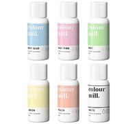 Colour Mill Edible Food Paint Bundle Colouring Liquid Cake Cookie Dye for Baking Icing Sugarpaste Fondant (x6 20ml)- Pastel Colours