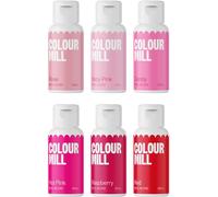 Colour Mill Oil-Based Food Coloring, 20 Milliliters Each of 6 Colors: Baby Pink, Candy, Hot Pink, Raspberry, Red and Rose - Valentine's Set
