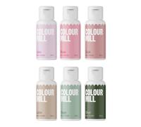 Colour Mill Oil Based Food Colouring Botanicals Set/6 - Next Generation Oil Based Food Colouring for Baking, Decorating, Icing and Cooking Food Dye DIY Slime and Crafts Making Burgundy - 6 x 20 ml