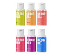 Colour Mill Oil Based Food Colouring Tropical Set/6 - Next Generation Oil Based Food Colouring for Baking, Decorating, Icing and Cooking Food Dye DIY Slime and Crafts Making Burgundy - 6 x 20 ml