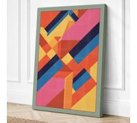 Colour Momentum Geometric Canvas Wall Art Print 24x16 Inch