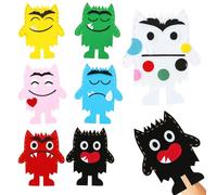 Colour Monster Plush Toys, 7PCS The Colour Monster Emotional Learning Plush Dolls for Kids, Worry Teaching Aid for Preschool Education, Party Favors, 17x21cm Non-Woven Fabric