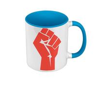 Colour Mug Premium Quality Blue - Fist Greenhouse Resistance Militant Communist Party Anarchist - Mug with Handle and Coloured Interior