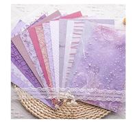 Colour Paper 15sheets A5 Mixed Texture Mesh Paper Pack Light Weight for DIY Journal Planner Media Craft(Purple)