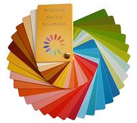 Colour pass spring (warm spring) as compartments with 30 type-specific colours for colour analysis, colour advice.