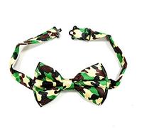 Colour Satin Mens Pre Tied Plain Army Pattern Bow Tie Wedding Party Prom Dress Necktie Ties (ARMY)