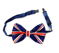 Colour Satin Mens Pre Tied Plain Army Pattern Bow Tie Wedding Party Prom Dress Necktie Ties (BIG UNION JACK)
