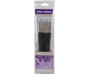 Colour Shaper Firm Grey Tip Painting Set - Wallet of 5 (Size 6)