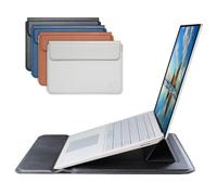 Colour Silver Slim Laptop Sleeve PU Leather Case Water Shock Proof 14-15.6” Magnetic Closure Adjustable Stand Mouse Pad Lightweight Thin Fit Portable Notebook Lenovo 14 inspiron 15" NOT for 11-13.3"