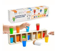 Colour Sorting Toy - Wooden 30x7x4.5 Cm | Bottle-guessing Matching Game | Educational Toy | Learning Set For Color Recognition Fine Motor Skills Sorting Practice And Early Childhood Develop