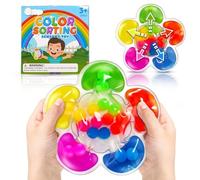 Colour Sorting Toys for Kids 2-6 Year Old Sensory Fidget Toys for Autism Fine Motor Skills Educational Toys for Travel Home, Color Match Montessori Toys for 2 3 4 5 6 Year Old Toddlers Boys Girls