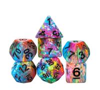 Colour Splash Dice Set - Multi Coloured Set - Polyhedral Dice Set - Dice for Tabletop RPGs and TTRPGS - Rainbow Multicolor