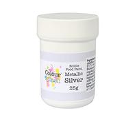 COLOUR SPLASH Edible Food Paint, Metallic Colouring, Cake Decorating Paints, Ready To Use, Add Sparkle To Cake & Decoration, Suitable For Sugar Paste, Marzipan & Modelling Pastes - Metallic Silver 25g