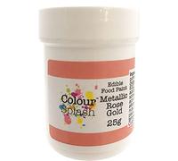 COLOUR SPLASH Edible Food Paint, Metallic Colouring, Cake Decorating Paints, Ready To Use, Suitable For Sugar Paste, Marzipan & Modelling Pastes - Rose Gold 25g