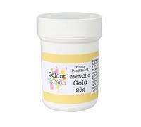 COLOUR SPLASH Edible Food Paint, Metallic Colouring, Cake Decorating Paints, Ready To Use, Add Shine & Sparkle To Cakes & Decorations, Suitable For Sugar Paste, Marzipan & Modelling Pastes - Gold 25g