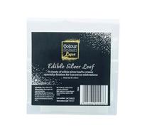 Colour Splash Edible Silver Leaf | 5 Pack | Ultra Fine Food Safe Silver Leaf For Cake Decorating, Baking, Cooking, Desserts, Chocolate, and Craft - 80mm x 80mm