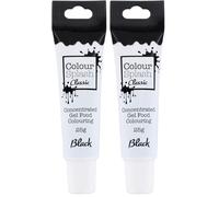 Colour Splash Food Colouring Gel | Black | Highly Concentrated Gels, Easy To Use Squeezy Tubes, Edible Ingredients, Transform Plain Cakes Into Bright, Eye-Catching Creations - Black 25g (Pack of 2)