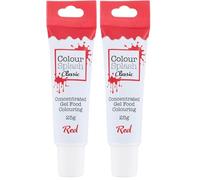 COLOUR SPLASH Food Colouring Gel Tube, Natural & Edible Ingredients, Highly Concentrated Gels, Easy to Use Squeezy Tubes, Transform Plain Cakes Into Bright, Eye-Catching Creations - Red 25g