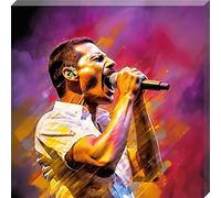 Colour Splash Freddie Mercury Queen Framed Canvas Wall Art 16" x 16"