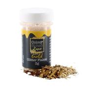 Colour Splash Gold Glitter Flakes | 3g | Sparkling Cake Decorations For Birthday, Wedding, Anniversary, Edible & Food Safe Cupcake Toppers