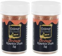 Colour Splash Luxe Bronze Sparkle Dust, Food Colouring Glitter Powder For Cake Decorating & Baking, Colour Fondant, Icing, Toppers, Modelling Paste - 3g (Pack of 2)