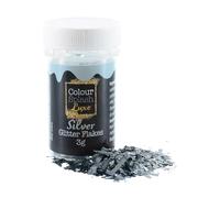 Colour Splash Silver Glitter Flakes | 3g | Sparkling Cake Decorations For Birthday, Wedding, Anniversary, Edible & Food Safe Cupcake Toppers