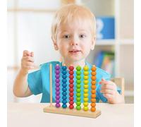 Colour Stack Challenge Game:Color Stacking Sorting Toys,Wooden Rainbow Blocks Threading Beads Match Game,Colour Matching Educational Learning Games Sensory Toys For Kids (A)