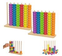Colour Stack Challenge Game, Fast Pattern Challenge Ring Stack Puzzle for 2 Players, Colour Matching Educational Learning Games Sensory Toys For Kids (max) (B-2PCS)