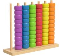 Colour Stack Challenge Game, Wooden Color Matching Stacking Puzzle Game with Racks,Rings, Fast Pattern Challenge Ring Stack Puzzle for 2 Players(1pcs)