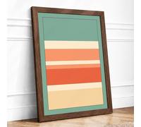 Colour Strata Minimalist Framed Wall Art Print A3 Walnut | Ready to Hang, Premium Gi Paper, Fade-Resistant Inks, Securely Packaged, UK Made