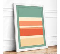 Colour Strata Minimalist Framed Wall Art Print A3 White | Ready to Hang, Premium Gi Paper, Fade-Resistant Inks, Securely Packaged, UK Made