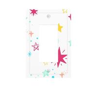 Colour The Stars Modern Single-Gang Switch Wall Plate â€“ Premium Pc Material Decorative Cover with Full-Panel Printed Design, Easy Installation for Residential & Commercial Use