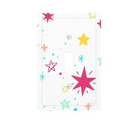 Colour The Stars Modern Single-Gang Switch Wall Plate â€“ Premium Pc Material Decorative Cover with Full-Panel Printed Design, Easy Installation for Residential & Commercial Use