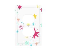 Colour The Stars Modern Single-Gang Switch Wall Plate â€“ Premium Pc Material Decorative Cover with Full-Panel Printed Design, Easy Installation for Residential & Commercial Use