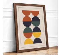 Colour Theory Cycles Geometric Framed Wall Art Print A1 Walnut