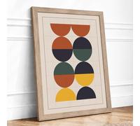 Colour Theory Cycles Geometric Framed Wall Art Print A2 Oak