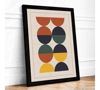Colour Theory Cycles Geometric Framed Wall Art Print A4 Black