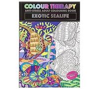 Colour Therapy A4 Adult Colouring Book Exotic Sealife Colour Therapy Multicolor