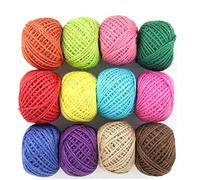 Colour Twine String, Jute String Natural Twine String Cord Rope Roll for Floristry Gifts DIY Arts&Crafts Decoration Bundling Garden and Recycling 2mm 3ply 327yards 12colors